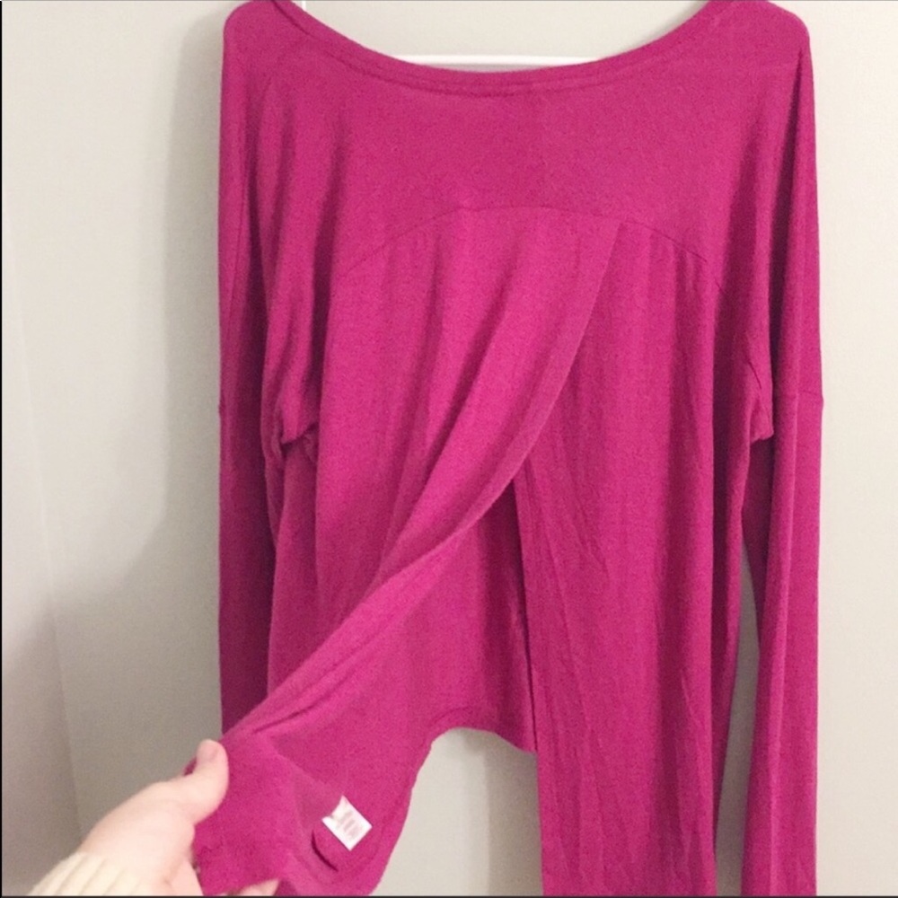 Express One Eleven Open Back Magenta Sweater - image 4